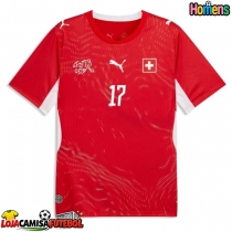 Camisa de Futebol Suíça Ruben Vargas #17 Equipamento Principal Mundo 2026 Manga Curta